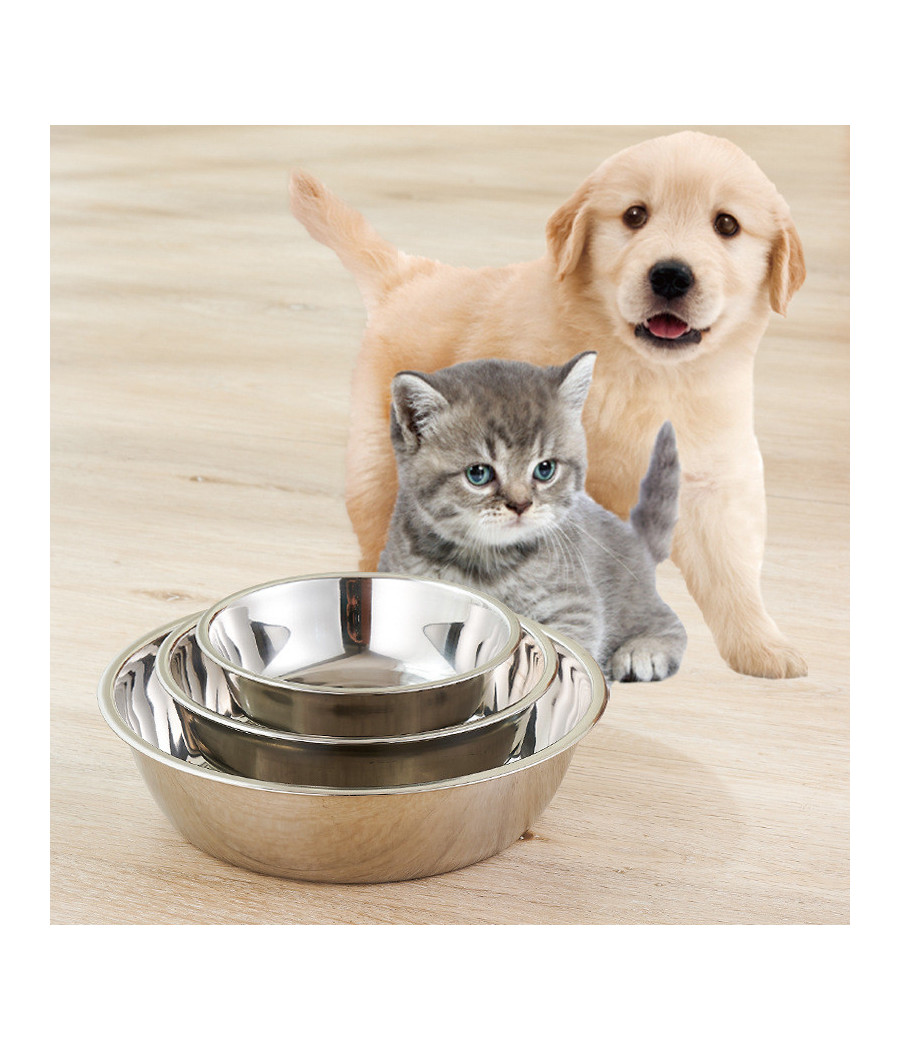 Cuencos de Acero Inoxidable para Mascotas - Tamaños 14CM/17CM/21CM
