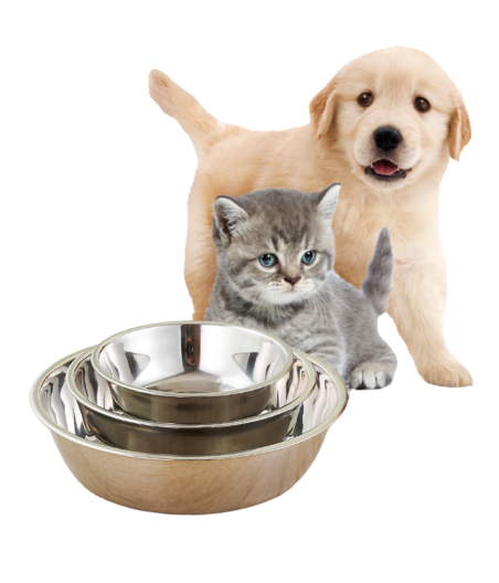 Cuencos de Acero Inoxidable para Mascotas - Tamaños 14CM/17CM/21CM