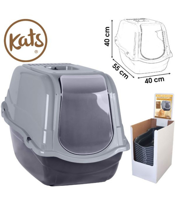 Arenero de gato 55x40x40cm Gris