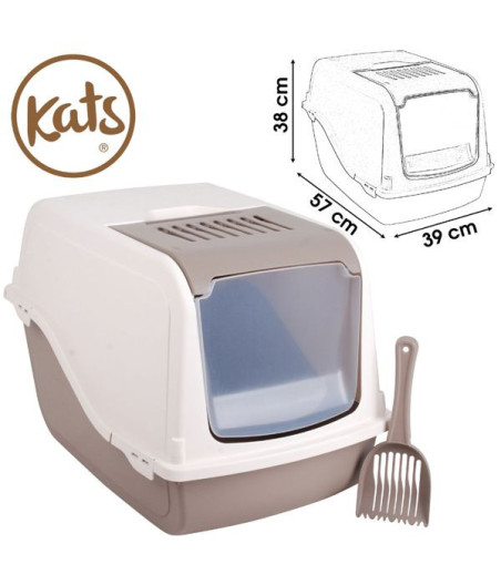 arenero de gato 57x39x38cm Beige/Marron