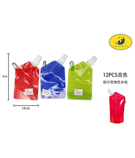 BEBEDERO DE MASCOTAS EN BOLSA PARA VIAJE  700ML